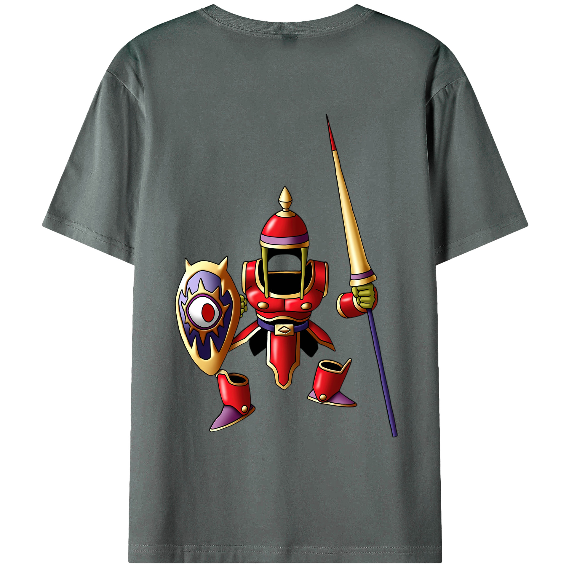 （画像用） ドラゴンクエスト Doragon Kuesuto Dragon Quest 綿100％ メンズ半袖Tシャツ（バックプリント） 通気性